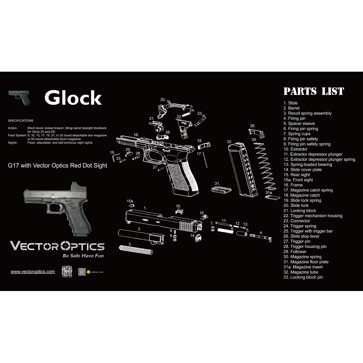 Glock Gun Cleaning Bench Mat
