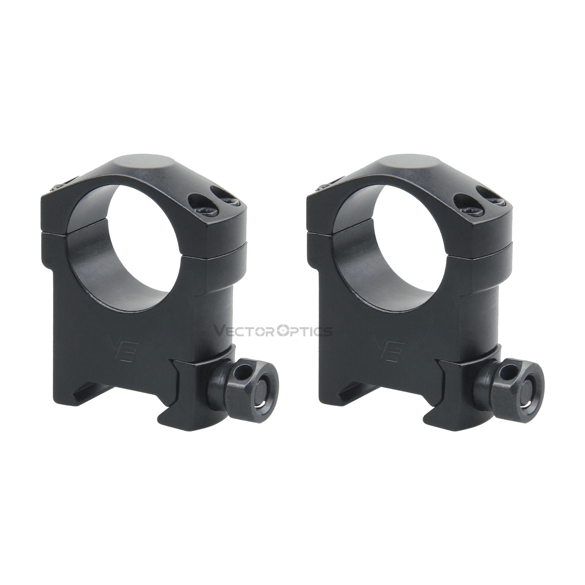 High Profile Vector Optics Tactical 30mm Picatinny/Weaver Scope Mount Rings Medium Set of 2, Matte Black Low 