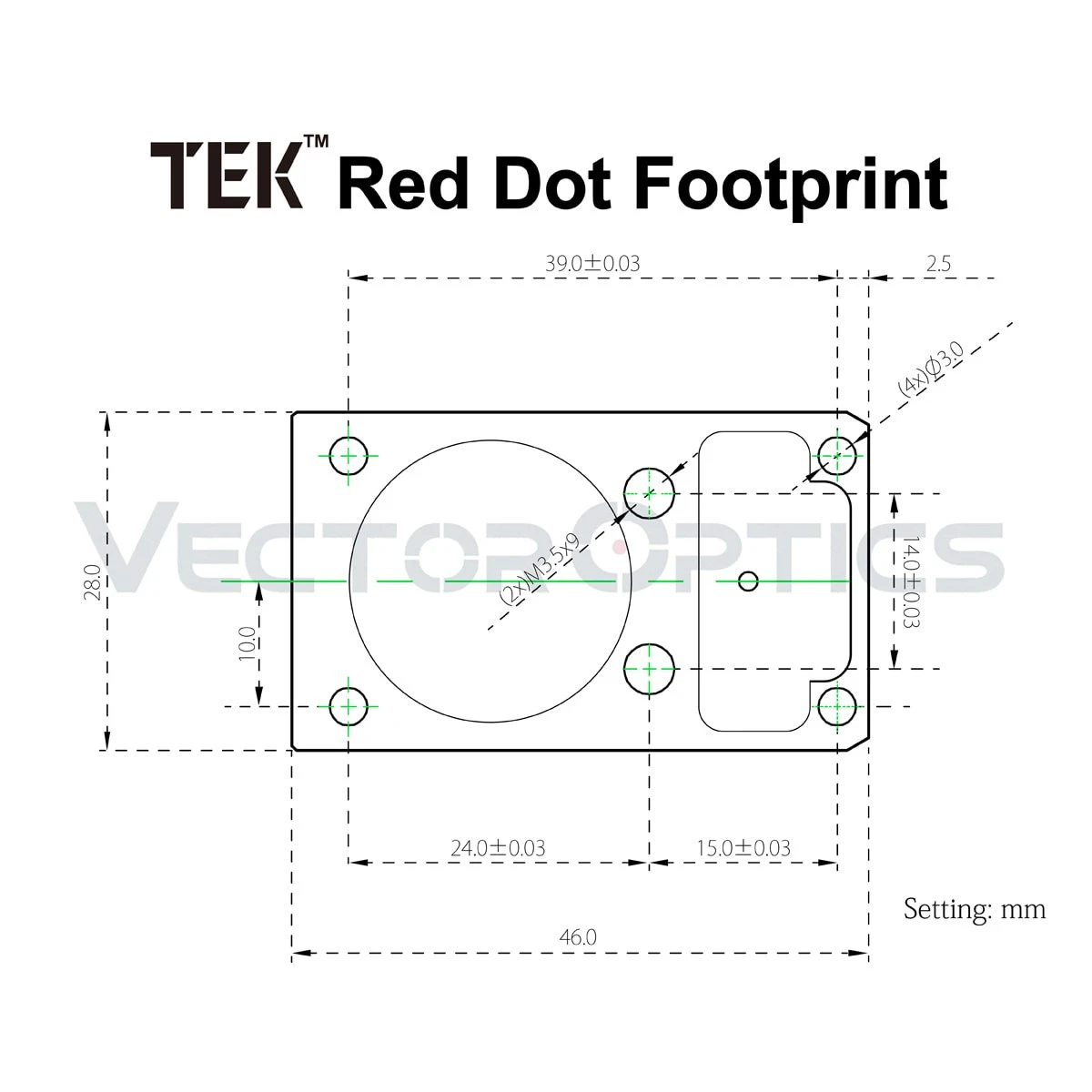TEK Red Dot Lower 1/3 Co-Witness Cantilever Picatinny Riser Mount