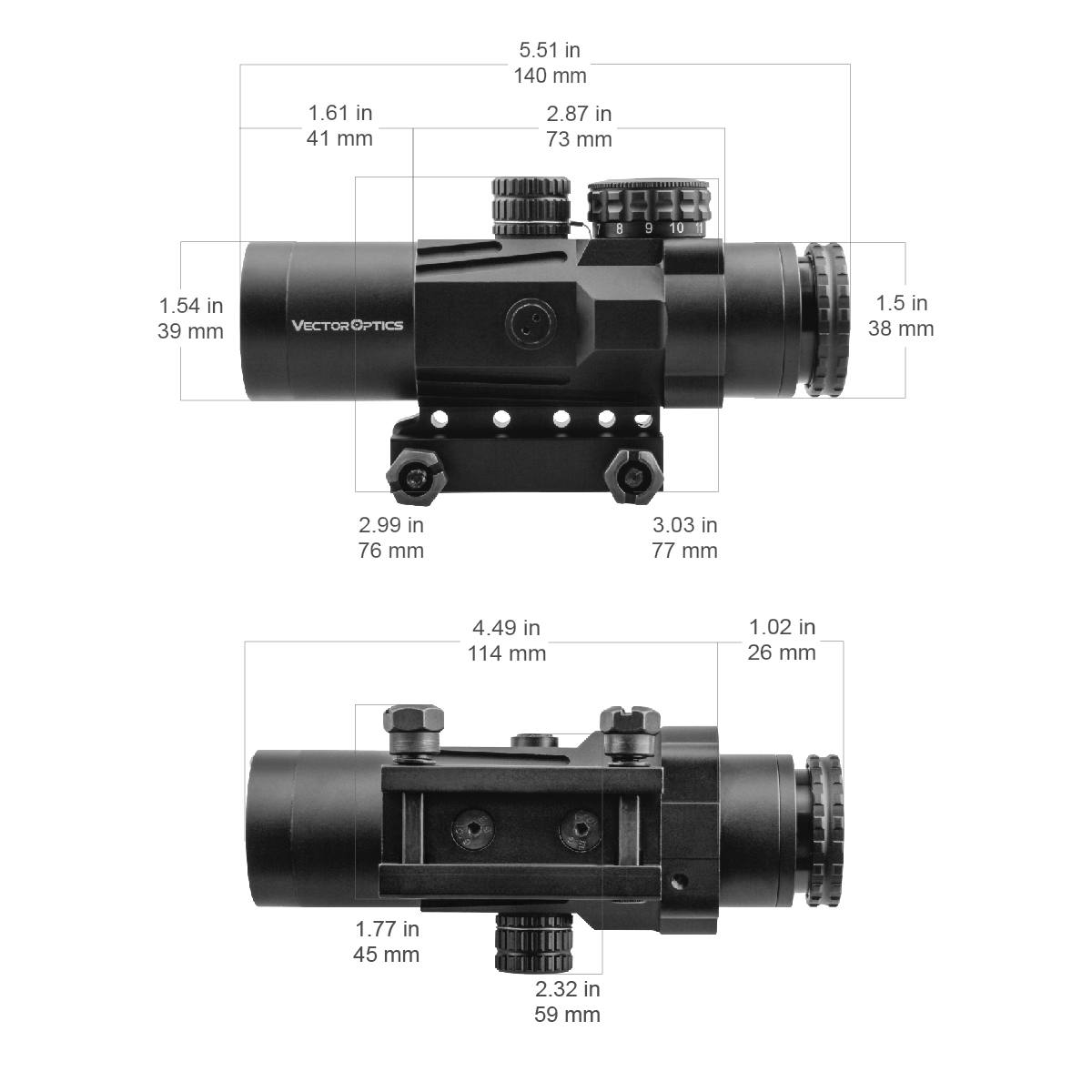 Calypos 3x32SFP Prism Scope Riflescope-Vector Optics - Practical 