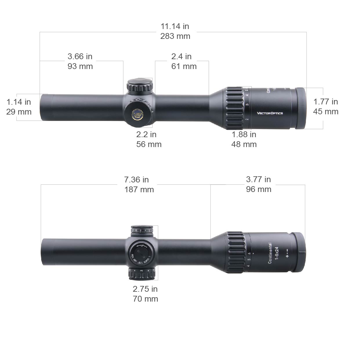 Continental x6 1-6x24 G4 Riflescope-Vector Optics - Practical 