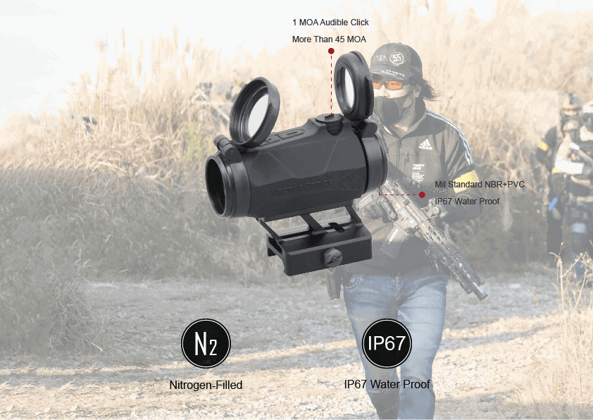 Maverick-IV 1x20 Mini Rubber Armored Reflex Sight MIL-Vector 