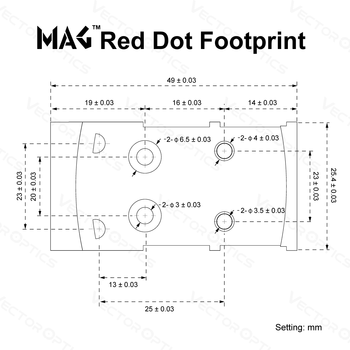MAG Footprint Dimension Acom