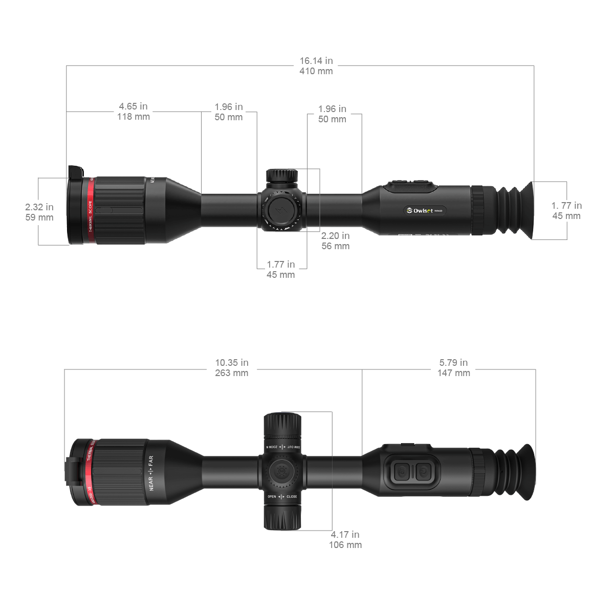 VEOT-RS03 RSM30 Riflescope Dimensions