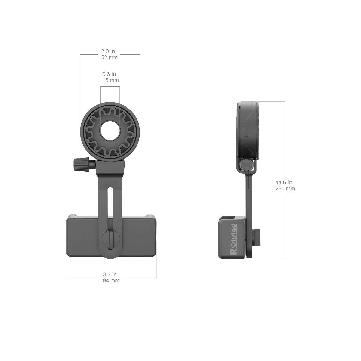 RSOA-01 Ocular Lens Cellphone Adapter Dimensions