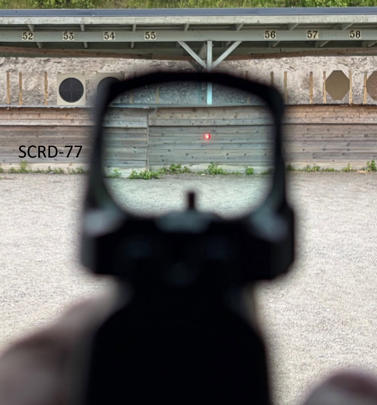 SCRD-77 6 MOA dot seen through the window