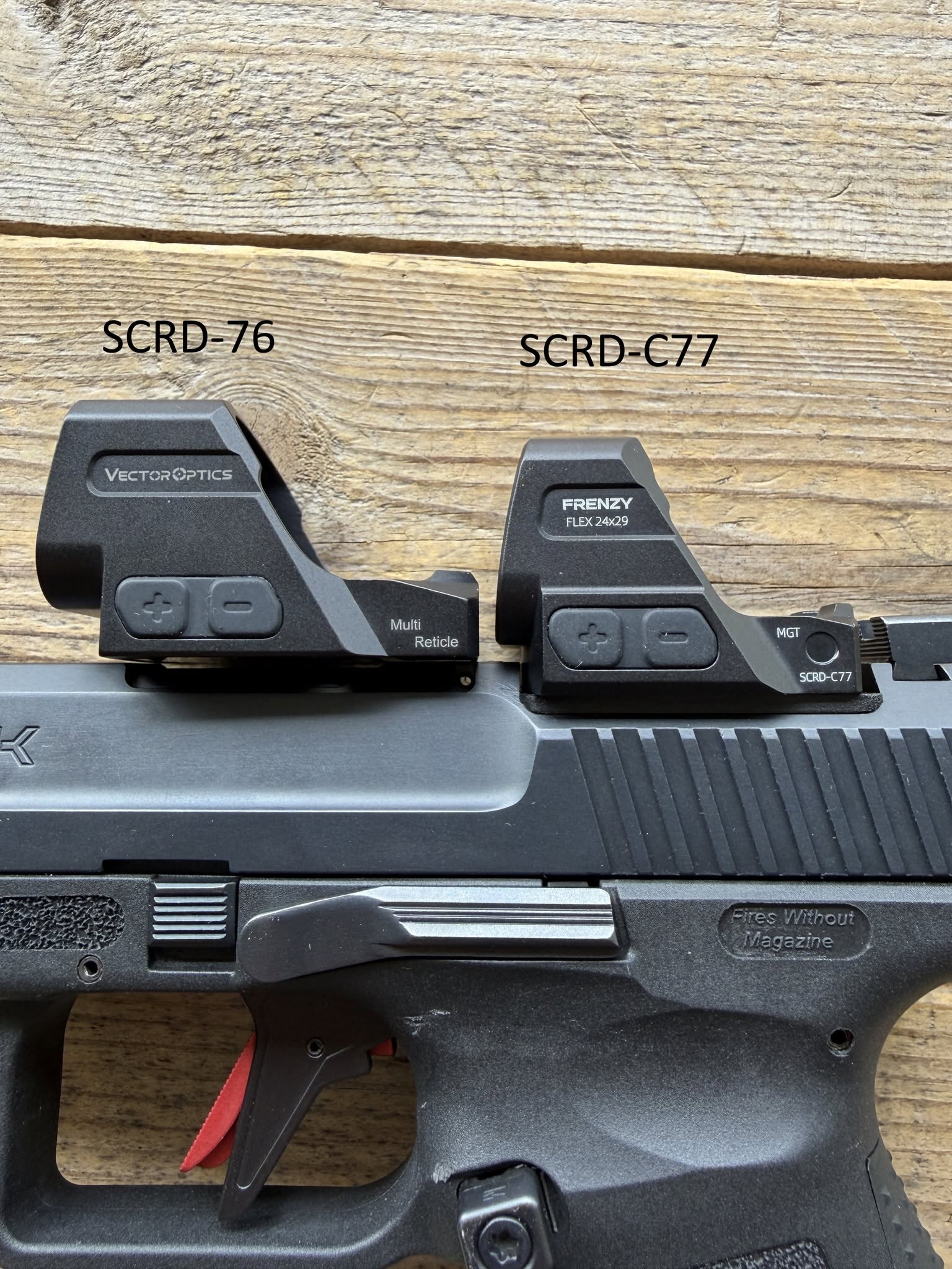 SCRD-76 (RMR) and SCRD-C77 (MGT) footprint comparison