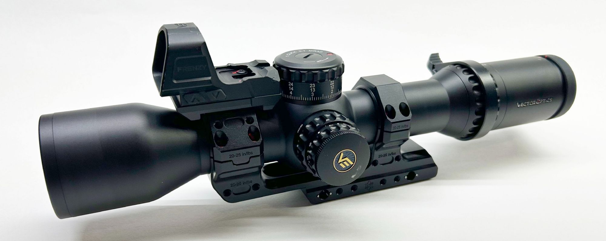 Continental x6 2-12x44 RAR MPVO Rifle Scope (SCFF-69) with a piggyback red dot