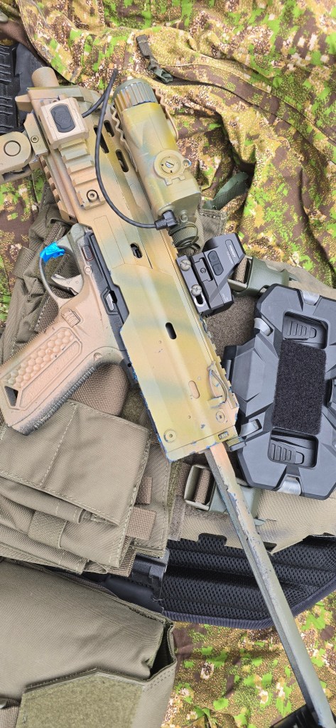 Frenzy FLEX 24x29 MRT mounted on an airsoft SRS rifle Frenzy FLEX 24x29 MRT mounted on an airsoft SRS rifle