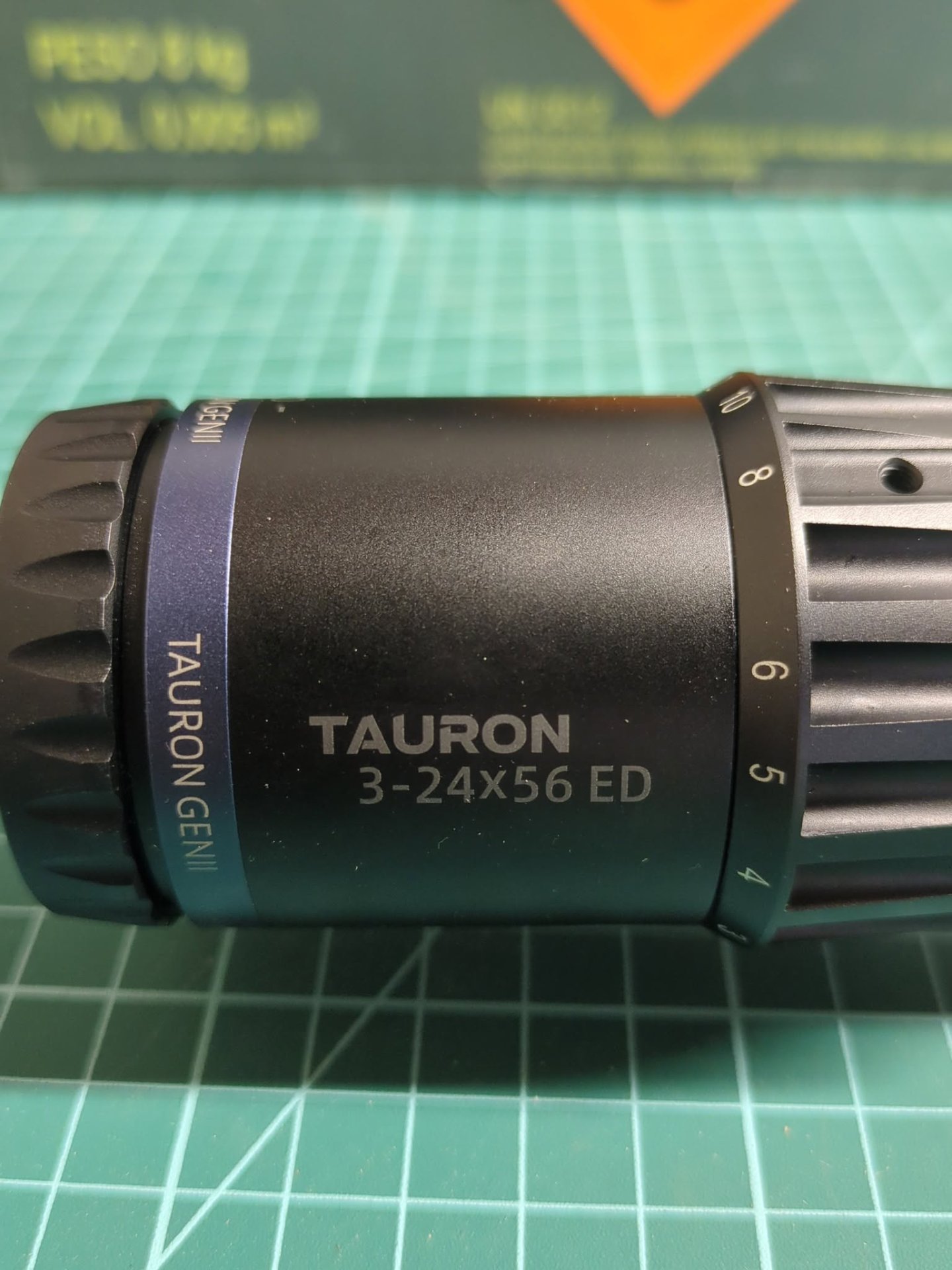 Tauron GenII 3-24x56 ED side tube marking close-up