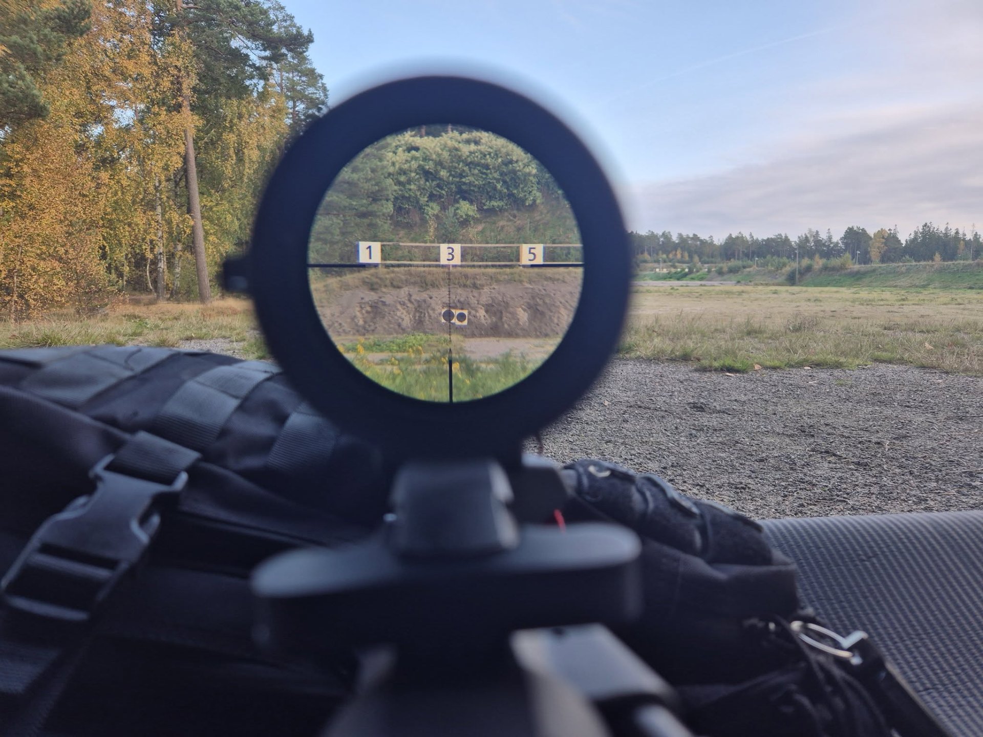 View through the Veyron GenII 2-10x32 HD CTR rifle scope on paper targets
