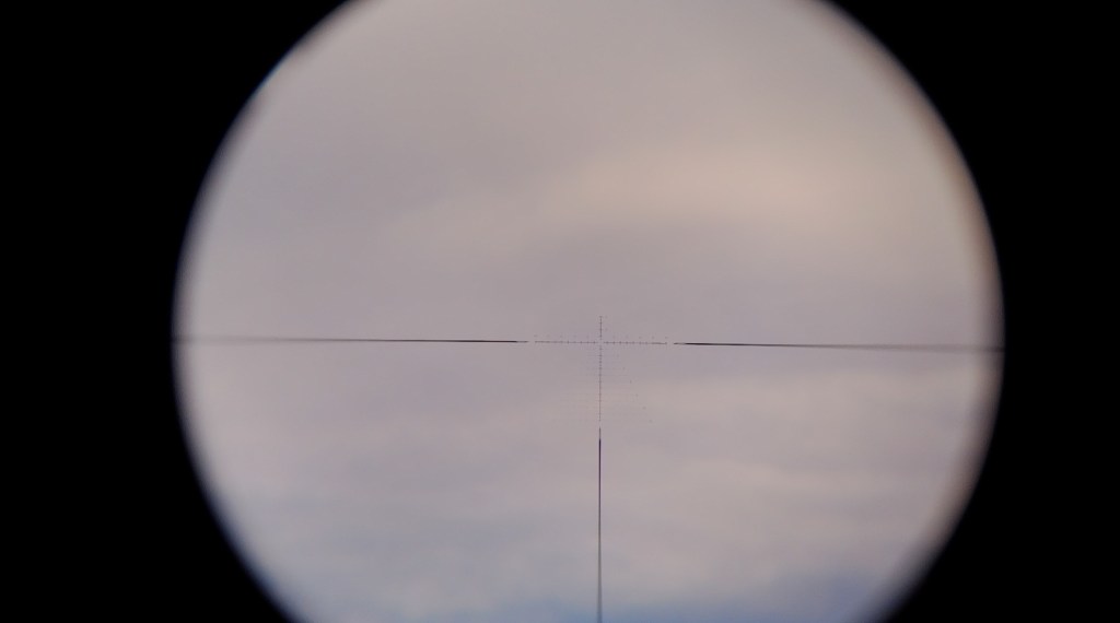 View through the Veyron GenII 3-12x44 HD CTR FFP Rifle Scope at low magnification