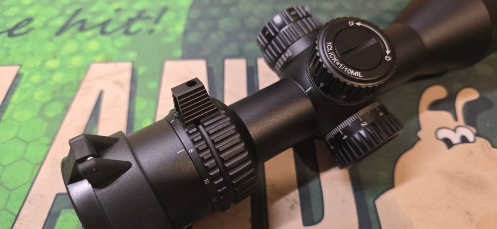 Side parallax knob of the Veyron GenII 3-12x44 HD CTR FFP Rifle Scope