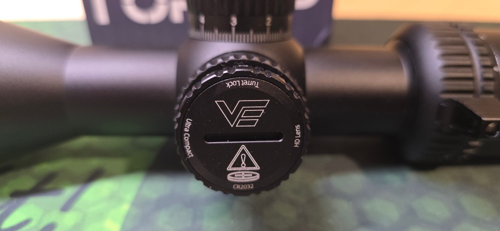 Veyron GenII 3-12x44 HD CTR FFP Rifle Scope turret lock close-up