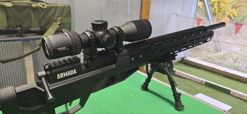 Veyron GenII 3-12x44 HD CTR FFP Rifle Scope on an airsoft DMR rifle